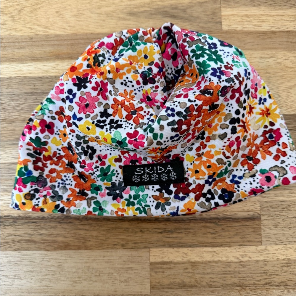 Skida Kids Floral Stretch Beanie - White Multicolor